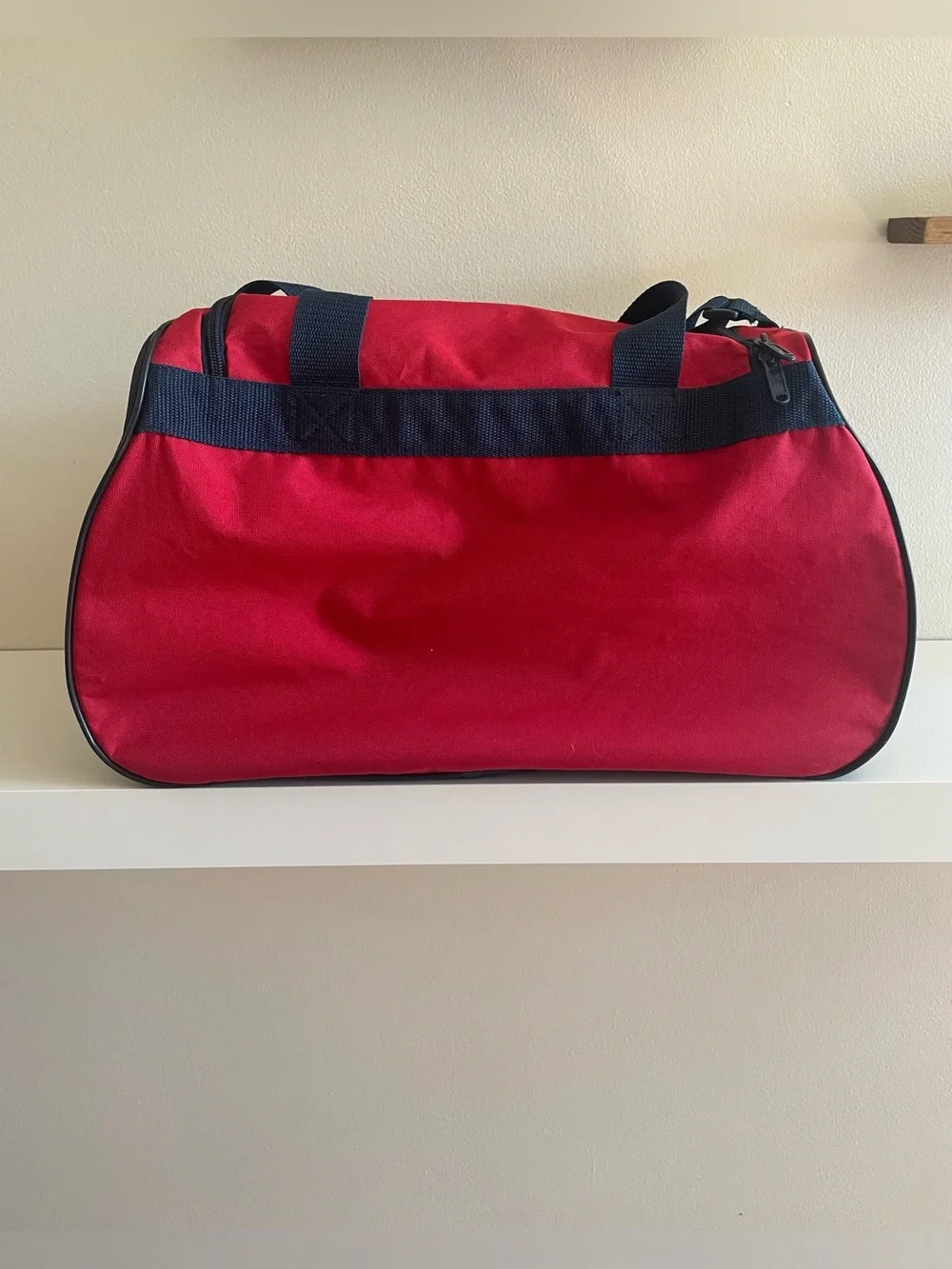 Adidas Red and Navy Blue Duffel Bag